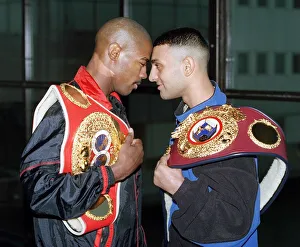 Tom Boom Boom Johnson with Prince Naseem Hamed at press conference before their Tom Boom Boom Johnson with Prince Naseem Hamed at press conference before their