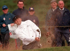 Images Dated 16th July 1997: Tom Lehman at Troon for the Open Championship July 1997 In the bunker during his last