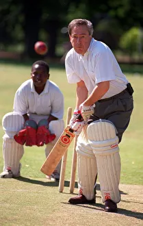 Tony Banks playing cricket at Cricket clinic West Ham Park July 1997 Tony Banks playing cricket at Cricket clinic West Ham Park July 1997