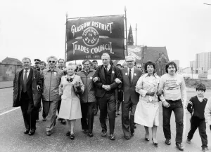 Tony Benn, British Labour Party politician at a May Day march at Queen's Park Tony Benn, British Labour Party politician at a May Day march at Queen's Park