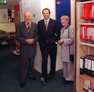 Tony Blair with actor Richard Wilson and Margaret Prosser at the Labour Party Tony Blair with actor Richard Wilson and Margaret Prosser at the Labour Party