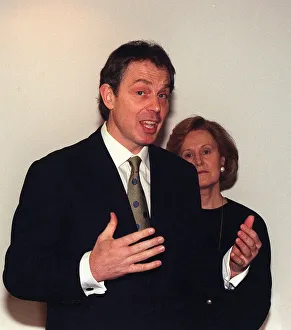 Tony Blair addresses the Labour Party staff at Millbank Towers after the unvieling of Tony Blair addresses the Labour Party staff at Millbank Towers after the unvieling of