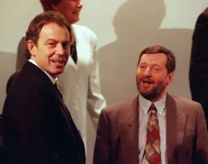 Tony Blair and David Blunkett Labour Party NEC Millbank Tower London 1998 Tony Blair and David Blunkett Labour Party NEC Millbank Tower London 1998