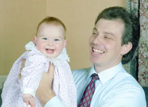 Tony Blair future labour prime minister with his daughter Kathryn December 1988 Tony Blair future labour prime minister with his daughter Kathryn December 1988