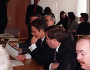Tony Blair with John Prescott in the labour Party NEC meeting at the Millbank centre Tony Blair with John Prescott in the labour Party NEC meeting at the Millbank centre