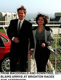 Tony Blair Labour Leader MP with wife Cherie at the races in Brighton sponsored by Tony Blair Labour Leader MP with wife Cherie at the races in Brighton sponsored by