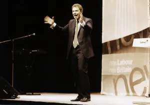 Tony Blair Labour leader public speaking during the election campaign April 1997 Tony Blair Labour leader public speaking during the election campaign April 1997