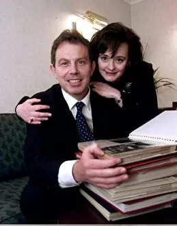Images Dated 29th April 1997: Tony Blair Labour leader with his wife Cherie