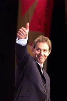 Tony Blair MP gives the thumbs up sign September 1999 after his speech to Tony Blair MP gives the thumbs up sign September 1999 after his speech to