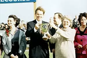 Images Dated 1st May 1996: Tony Blair MP leader of the Labour Party holding a trophy
