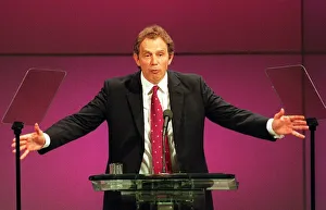 Tony Blair MP Prime Minister making a speech September 1998 at the Labour Party Tony Blair MP Prime Minister making a speech September 1998 at the Labour Party