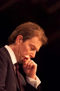 Tony Blair MP Prime Minister September 1999, on the platform making a speech at Tony Blair MP Prime Minister September 1999, on the platform making a speech at