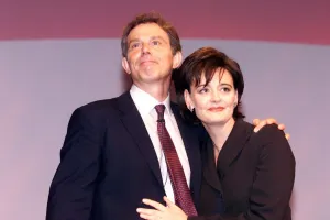 Tony Blair MP and wife Cherie Blair after his Speech Sep 1999 to the Labour Tony Blair MP and wife Cherie Blair after his Speech Sep 1999 to the Labour