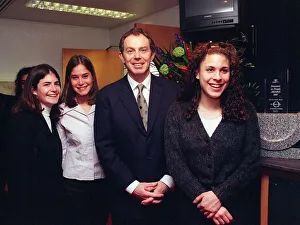 Tony Blair NEC Standing in the reception of Millbank Tower before NEC Meeting with girls Tony Blair NEC Standing in the reception of Millbank Tower before NEC Meeting with girls