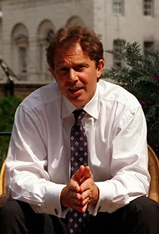 Tony Blair Prime Minister at Downing Street July 1997 during interview Tony Blair Prime Minister at Downing Street July 1997 during interview