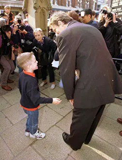 Tony Blair Prime Minister with George Bates Sept 1998 a shy six year old admirer at Tony Blair Prime Minister with George Bates Sept 1998 a shy six year old admirer at