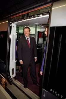 Images Dated 23rd June 1998: Tony Blair Prime Minister at Heathrow airport to open the new heathrow express train