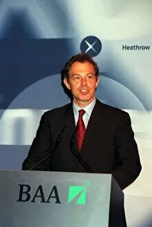 Images Dated 23rd June 1998: Tony Blair Prime Minister at Heathrow airport to open the new heathrow express train