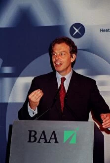 Images Dated 23rd June 1998: Tony Blair Prime Minister June 98 At heathrow airport to open the new heathrow