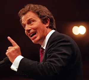 Tony Blair Prime Minister making a speech September 1998 at the Labour Party Conference Tony Blair Prime Minister making a speech September 1998 at the Labour Party Conference