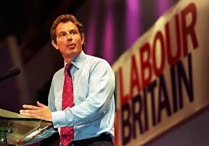 Images Dated 27th September 1998: Tony Blair Prime Minister during a Question and Answer session at the Labour Party
