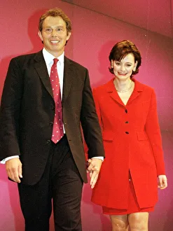 Tony Blair Prime Minister with wife Cherie September 1998 attending the Labour Party Tony Blair Prime Minister with wife Cherie September 1998 attending the Labour Party