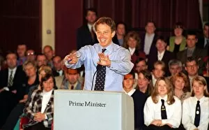 Images Dated 8th September 1997: Tony Blair speaking at Trinity Academy in Edinburgh, September 1997