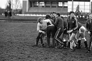 Tony Neary, England rugby player, training with the England rugby team Tony Neary, England rugby player, training with the England rugby team