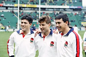 Tony and Rory Underwood pose for the camera's with Rob Andrew (centr Tony and Rory Underwood pose for the camera's with Rob Andrew (centr