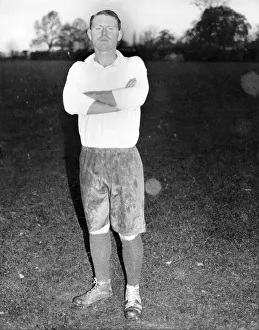 Tottenham Hotspur footballler Clive Allen wearing an old fashioned style kit Tottenham Hotspur footballler Clive Allen wearing an old fashioned style kit