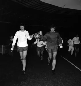 Tottenham Hotspur v Aston Villa League Cup Final 1971 Players holding the winning Tottenham Hotspur v Aston Villa League Cup Final 1971 Players holding the winning