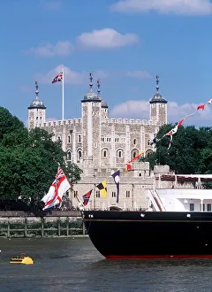 Tower of London and The Royal Yacht Britannia London, England Tower of London and The Royal Yacht Britannia London, England