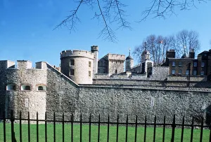 The Tower Of London viewed behind railings The Tower Of London viewed behind railings