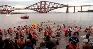 Traditional New year dip January 1999 in the waters off South Queensferry Traditional New year dip January 1999 in the waters off South Queensferry