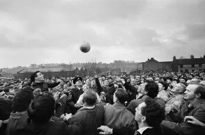 The traditional Royal Shrovetide Football Match, a 'medieval football" The traditional Royal Shrovetide Football Match, a 'medieval football"