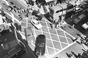 Traffic congestion at the box junction in Oxford Street London Traffic congestion at the box junction in Oxford Street London
