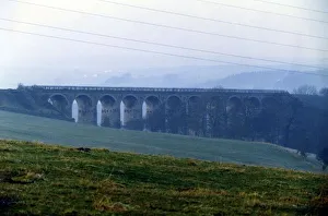 A train passing over the Langley Viaduct on 2nd January 1992 A train passing over the Langley Viaduct on 2nd January 1992