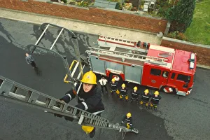 A training exercise in the centre of Newcastle - firefighter Sean McHee shows how to A training exercise in the centre of Newcastle - firefighter Sean McHee shows how to