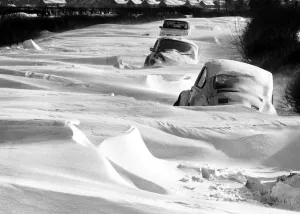 Trapped: These vehicles are only half-mile from the South Warwickshire village of Long Trapped: These vehicles are only half-mile from the South Warwickshire village of Long