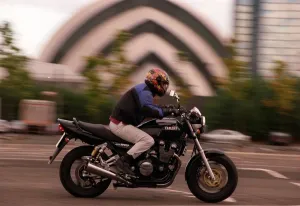 Trevor Walls rides a Yamaha XJR 1200 motorbike October 1998 Trevor Walls rides a Yamaha XJR 1200 motorbike October 1998