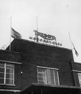 TRIUMPH 2 PICKETS FLY FLAGS AT HALF MAST,,,TO SHOW THAT TRIUMPH IS NOT DEAD YET TRIUMPH 2 PICKETS FLY FLAGS AT HALF MAST,,,TO SHOW THAT TRIUMPH IS NOT DEAD YET