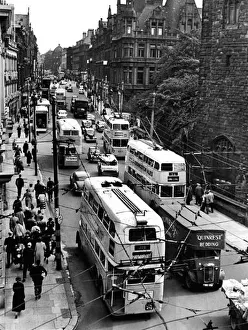 Trolleybus traffic in Grainger Street, Newcastle in July 1957 Trolleybus traffic in Grainger Street, Newcastle in July 1957