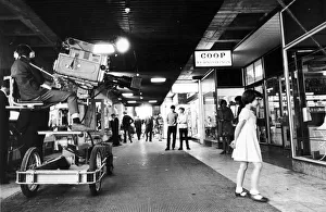 TV Crew in Town Centre, Cumbernauld, North Lanarkshire, Scotland, Circa 1965 TV Crew in Town Centre, Cumbernauld, North Lanarkshire, Scotland, Circa 1965
