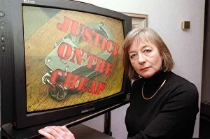 TV Presenter Jane Franchi February 1999 Justice on the cheap on TV screen TV Presenter Jane Franchi February 1999 Justice on the cheap on TV screen