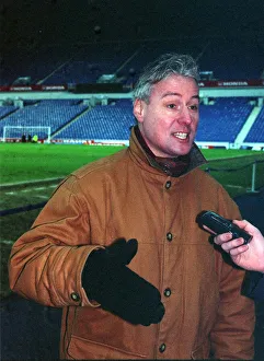 TV Presenter Jim White at Ibrox Stadium being interviewed - February 1998 TV Presenter Jim White at Ibrox Stadium being interviewed - February 1998