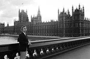 TV star Mike Yarwood outside the Houses of Parliament. 7th November 1975 TV star Mike Yarwood outside the Houses of Parliament. 7th November 1975