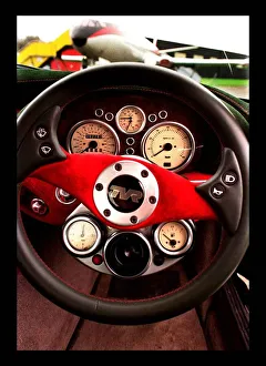TVR Cerbera car February 1998 close up of steering wheel TVR Cerbera car February 1998 close up of steering wheel