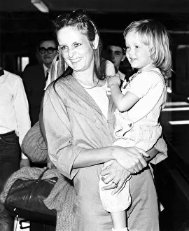 Twiggy model and actress leaving Heathrow airport for Los Angeles with daughter Carly who Twiggy model and actress leaving Heathrow airport for Los Angeles with daughter Carly who