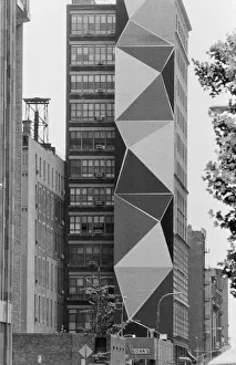 Unusual sided building in New York, USA, June 1984 Unusual sided building in New York, USA, June 1984