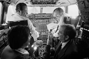 Uri Geller at London Airport pictured in the cockpit of a Concorde. 1st November 1978 Uri Geller at London Airport pictured in the cockpit of a Concorde. 1st November 1978